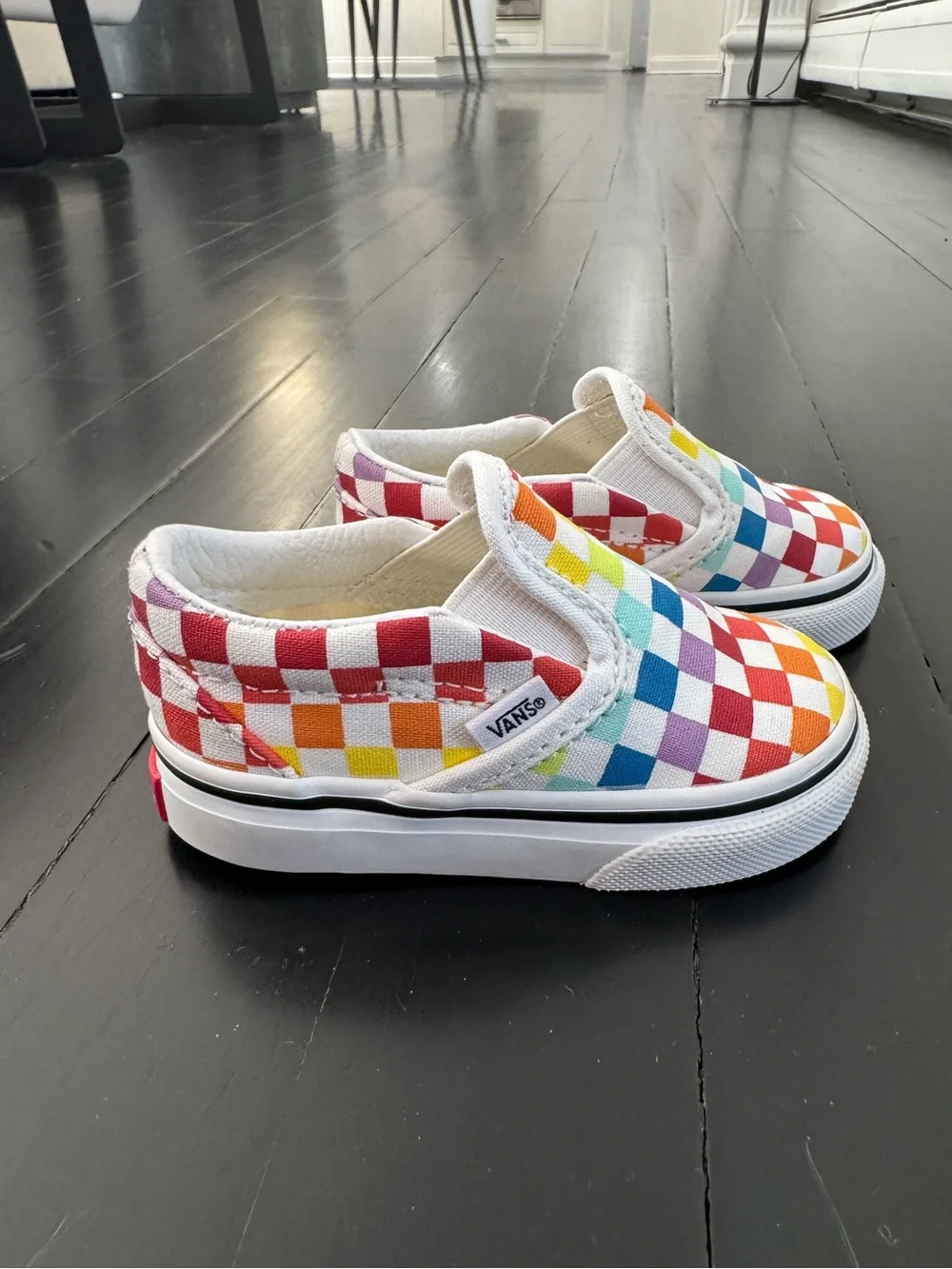 Vans Kids Rainbow Checker Slip-On Moccasins - Multicolor